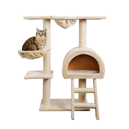i.Pet Cat Tree 100cm Tower Scratching Post Scratcher Condo House Trees Bed Beige.