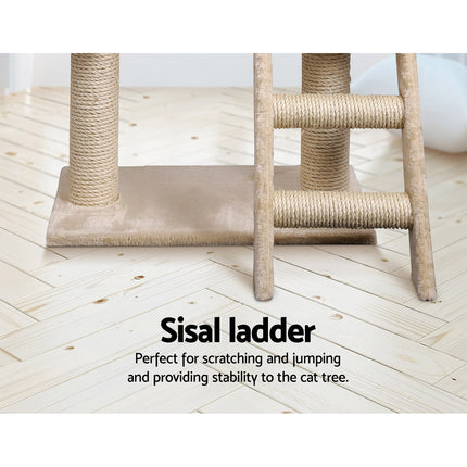 i.Pet Cat Tree 100cm Tower Scratching Post Scratcher Condo House Trees Bed Beige.