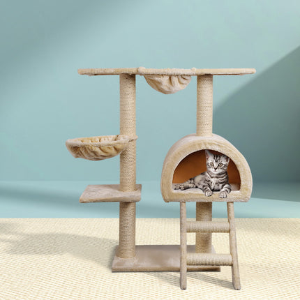 i.Pet Cat Tree 100cm Tower Scratching Post Scratcher Condo House Trees Bed Beige.