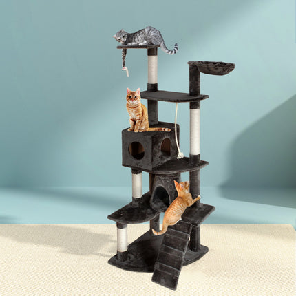 i.Pet Cat Tree 193cm Tower Scratching Post Scratcher Condo House Trees Grey.