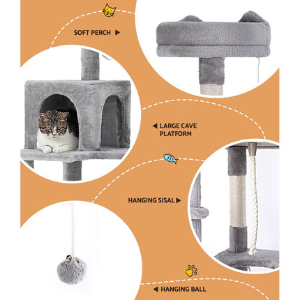 i.Pet Cat Tree Tower Scratching Post Scratcher 161cm Condo House Trees Grey.