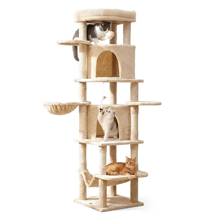 i.Pet Cat Tree Tower 167cm Large Scratching Post Furniture Scratcher House Beige.