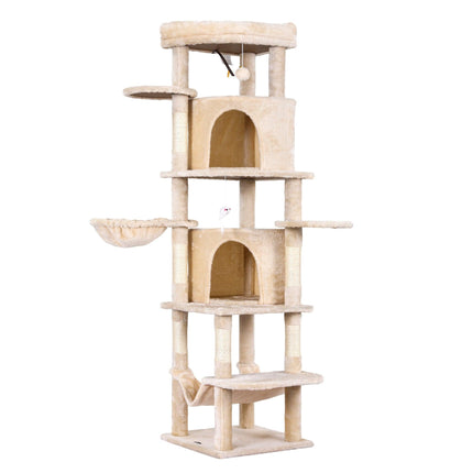 i.Pet Cat Tree Tower 167cm Large Scratching Post Furniture Scratcher House Beige.