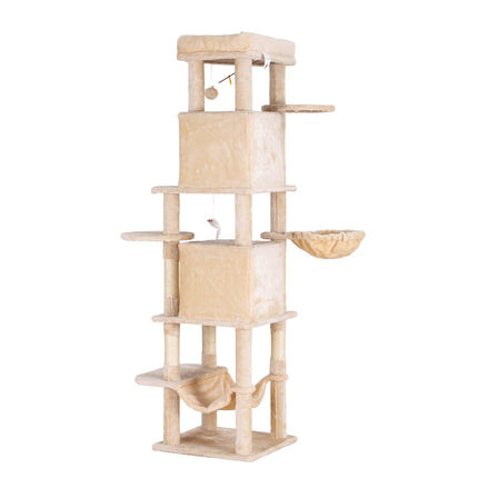 i.Pet Cat Tree Tower 167cm Large Scratching Post Furniture Scratcher House Beige.