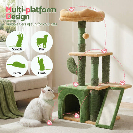 i.Pet Cat Tree Tower 101cm Scratching Post Furniture Scratcher House Green.
