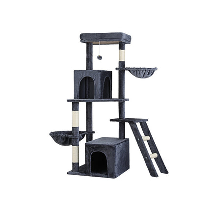 i.Pet Cat Tree Tower Scratching Post Scratcher 138cm Trees Condo House Grey.