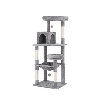 i.Pet Cat Tree Tower Scratching Post Scratcher 143cm Condo House Trees Grey.
