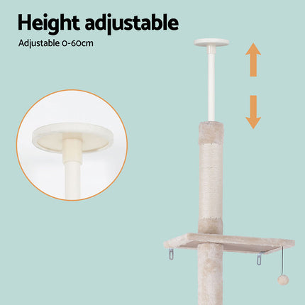 i.Pet Cat Tree 290cm Tower Scratching Cats Post Scratcher Floor to Ceiling Bed.