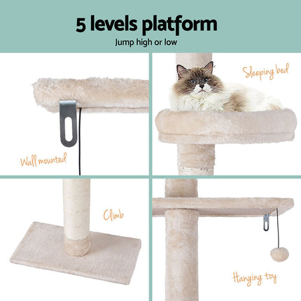 i.Pet Cat Tree 290cm Tower Scratching Cats Post Scratcher Floor to Ceiling Bed.