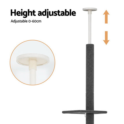i.Pet Cat Tree 290cm Tower Scratching Post Scratcher Floor to Ceiling Cats Bed Grey.