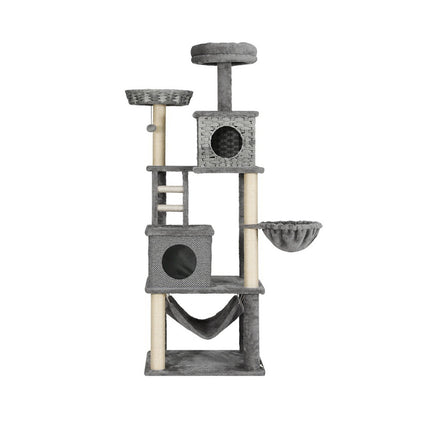 i.Pet Cat Tree 169cm Tower Scratching Post Scratcher Wood Bed Condo House Rattan Ladder.