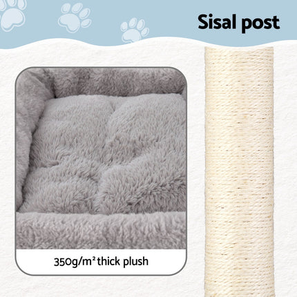 i.Pet Cat Tree 67cm Tower Scratching Post Trees Scratcher Condo House Light Grey.