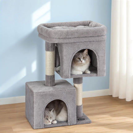 i.Pet Cat Tree 67cm Tower Scratching Post Trees Scratcher Condo House Light Grey.