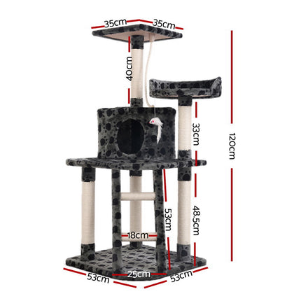 i.Pet Cat Tree 120cm Tower Scratching Post Scratcher Trees Bed Wood Condo Toys Bed.