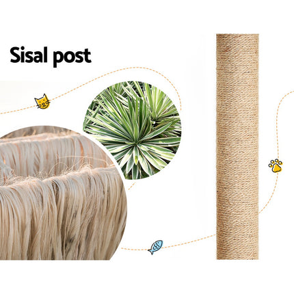 i.Pet Cat Tree 141cm Tower Scratching Post Scratcher Wood Bed Condo Toys House Ladder.