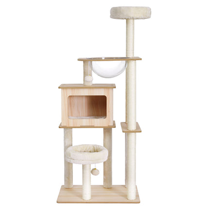 i.Pet Cat Tree Tower Scratching Post Scratcher 142cm Wood Bed Condo House.