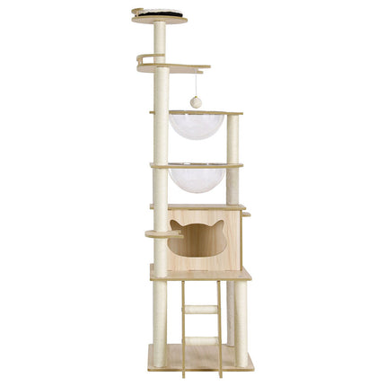 i.Pet Cat Tree Tower Scratching Post Scratcher 174cm Wood Bed Condo House Ladder.