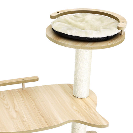 i.Pet Cat Tree Tower Scratching Post Scratcher 174cm Wood Bed Condo House Ladder.