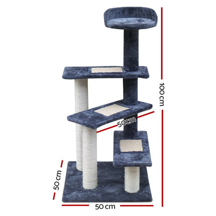 i.Pet Cat Tree 100cm Scratching Post Scratcher Tower Wood Condo House Trees Bed.