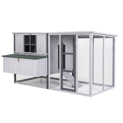 i.Pet Chicken Coop 219cm Rabbit Hutch Poultry Cage Outdoor Enclosure Wood