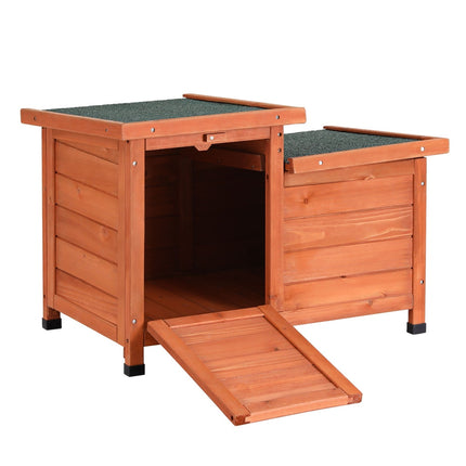 i.Pet Outdoor Cat House Rabbit Hutch Wooden Shelter Indoor Cat House Outdoor Condo Small Enclosure.