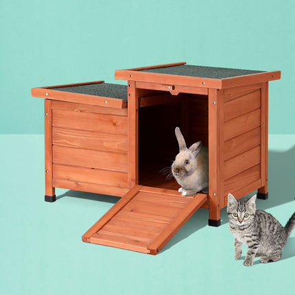 i.Pet Outdoor Cat House Rabbit Hutch Wooden Shelter Indoor Cat House Outdoor Condo Small Enclosure.