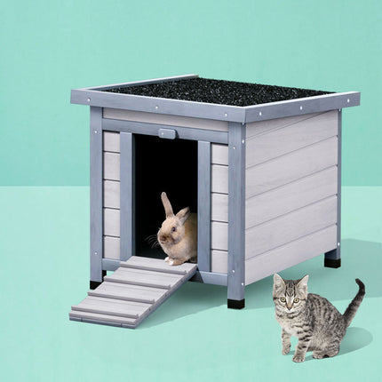 i.Pet Outdoor Cat House Rabbit Hutch Wooden Shelter Condo Small Enclosure Indoor Cat House Outdoor.