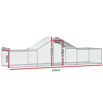 i.Pet Chicken Coop Cage Run Rabbit Hutch Large Walk In Hen House Cover 7mx2mx2m.