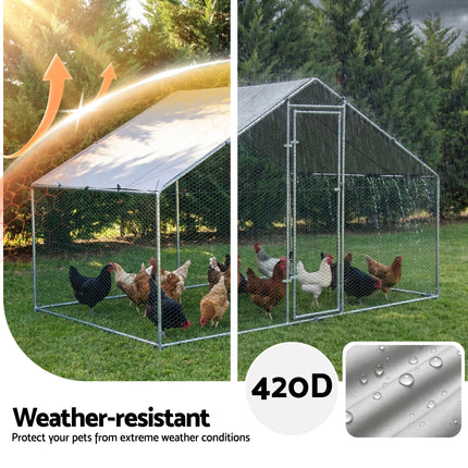 i.Pet Chicken Coop Rabbit Hutch Outdoor Run Walk in Hen Cage Ferret House 3x2x2m.