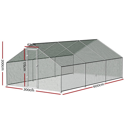 i.Pet Chicken Coop Cage 3x6x2m Galvanised Steel.