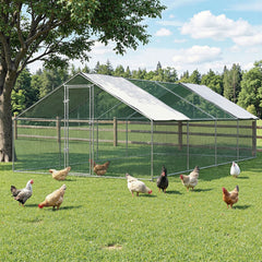 i.Pet Chicken Coop Cage 3x8x2m Galvanised Steel.