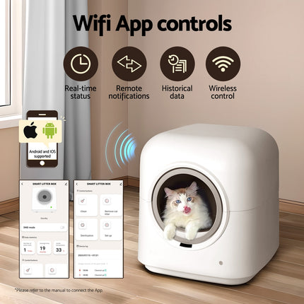 i.Pet Automatic Cat Litter Box Smart Self-Cleaning Large Cat Litter Box Kitty Toilet App Control.