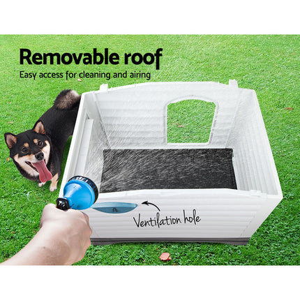 i.Pet Dog Kennel House Extra Large Outdoor Plastic Puppy Pet Cabin Shelter XL Blue.