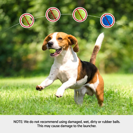 i.Pet Dog Ball Launcher Thrower with 6 Balls & 3/6/9m Launch Distances Green.