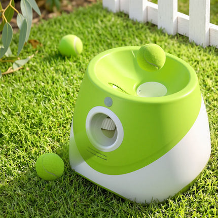 i.Pet Dog Ball Launcher Thrower with 6 Balls & 3/6/9m Launch Distances Green.