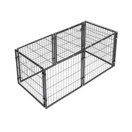 i.Pet Large Dog Crate Cage Playpen 129cm Puppy Pen Pet Enclosure Black.