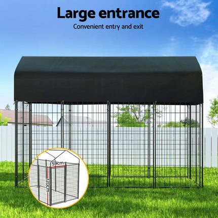 i.Pet Dog Kennel Extra Large House Outdoor Playpen Pet Puppy Metal Backyard.