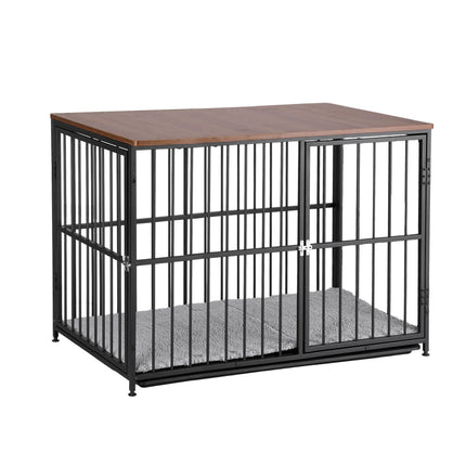 i.Pet Extra Large Dog Crate Furniture 107cm Dog Cage Puppy Pet Wooden Black.