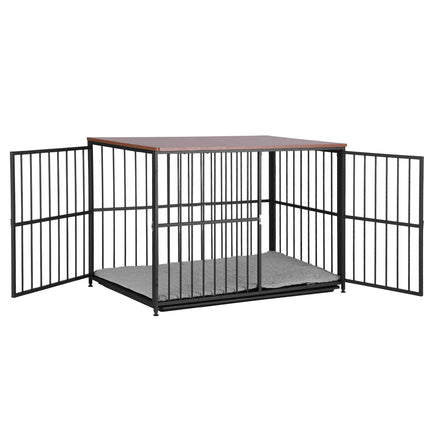 i.Pet Extra Large Dog Crate Furniture 107cm Dog Cage Puppy Pet Wooden Black.