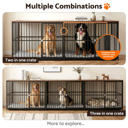i.Pet Extra Large Dog Crate Furniture 107cm Dog Cage Puppy Pet Wooden Black.
