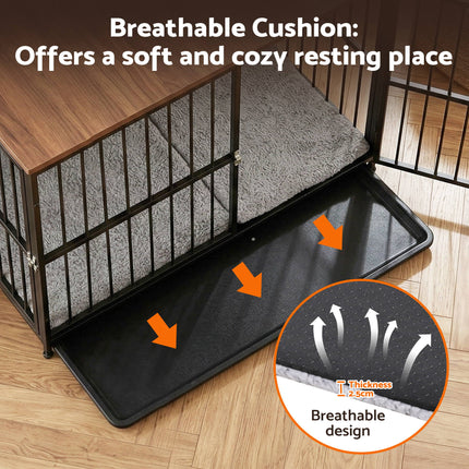 i.Pet Extra Large Dog Crate Furniture 107cm Dog Cage Puppy Pet Wooden Black.