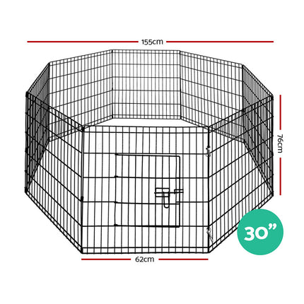 i.Pet 30" 8 Panel Dog Playpen Pet Fence Exercise Cage Enclosure Play Pen.