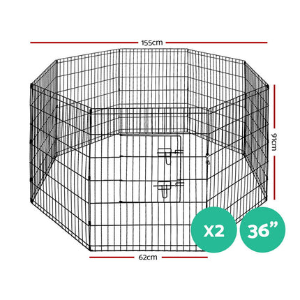 i.Pet 2x36" 8 Panel Dog Playpen Pet Fence Exercise Cage Enclosure Play Pen.