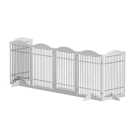 i.Pet Dog Playpen Enclosure 6 Panel Pet Fence Wooden Play Pen.
