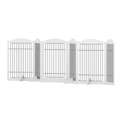 i.Pet Dog Playpen Enclosure 6 Panel Pet Fence Wooden Play Pen.