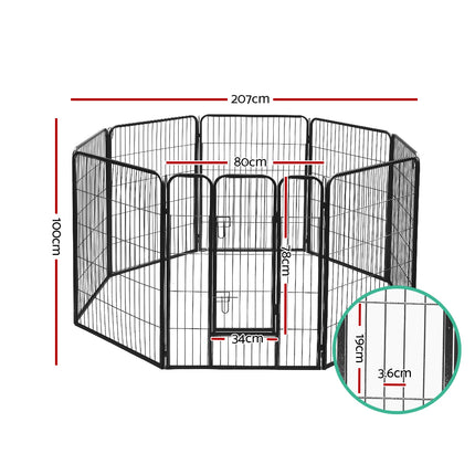 i.Pet 40" 8 Panel Dog Playpen Pet Exercise Cage Enclosure Fence Play Pen.
