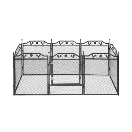 i.Pet Pet Dog Playpen Heavy-Duty Enclosure Multi-Configuration Indoor Outdoor Black.