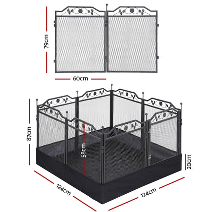 i.Pet Pet Dog Playpen Heavy-Duty Enclosure Multi-Configuration Indoor Outdoor Black.