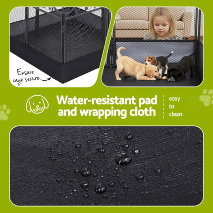 i.Pet Pet Dog Playpen Heavy-Duty Enclosure Multi-Configuration Indoor Outdoor Black.