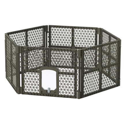i.Pet Dog Playpen Enclosure 6 Panel Pet Fence Plastic Play Pen.